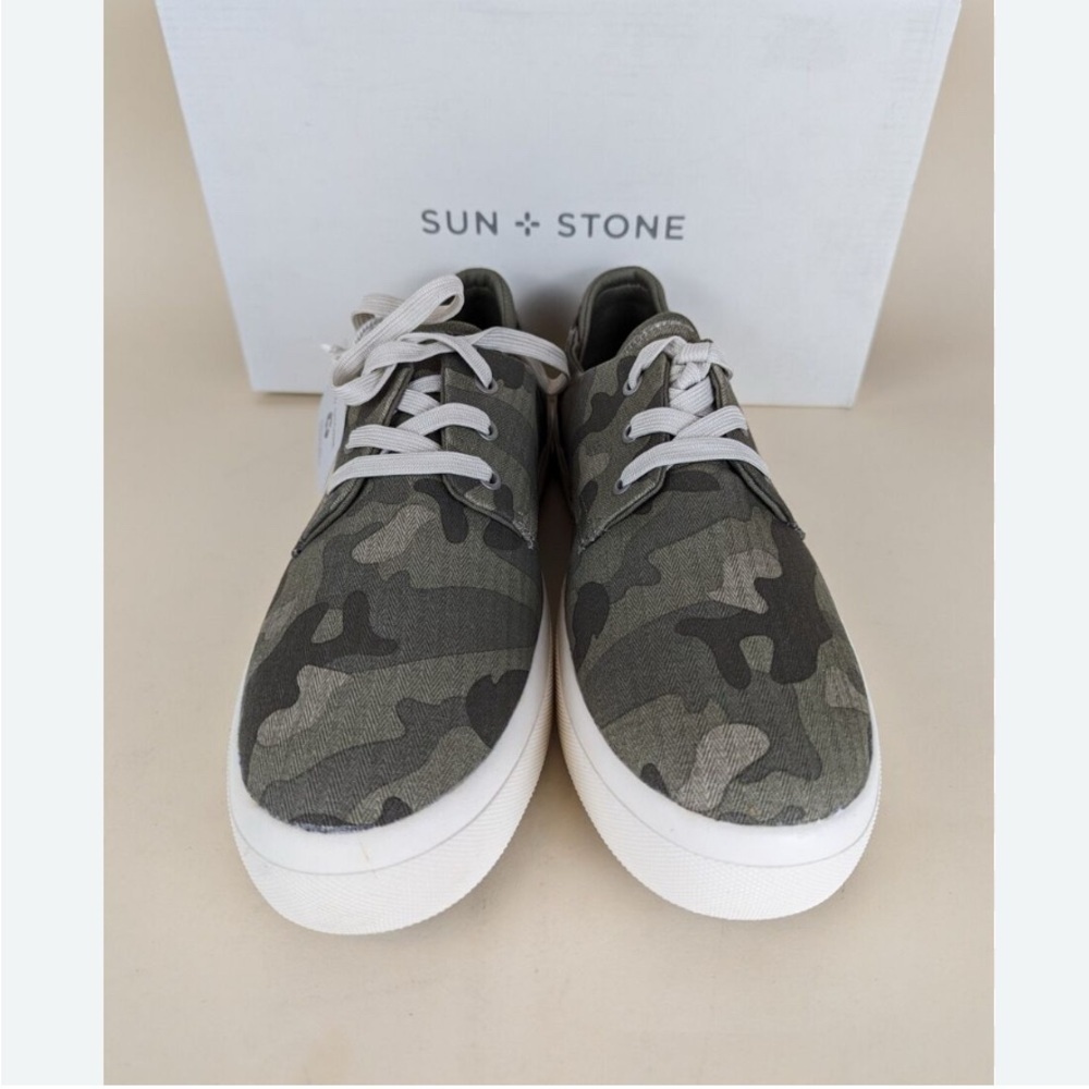 Sun and Stone, men's camo sneaker, size 9, used as in tried on in a store.​​​